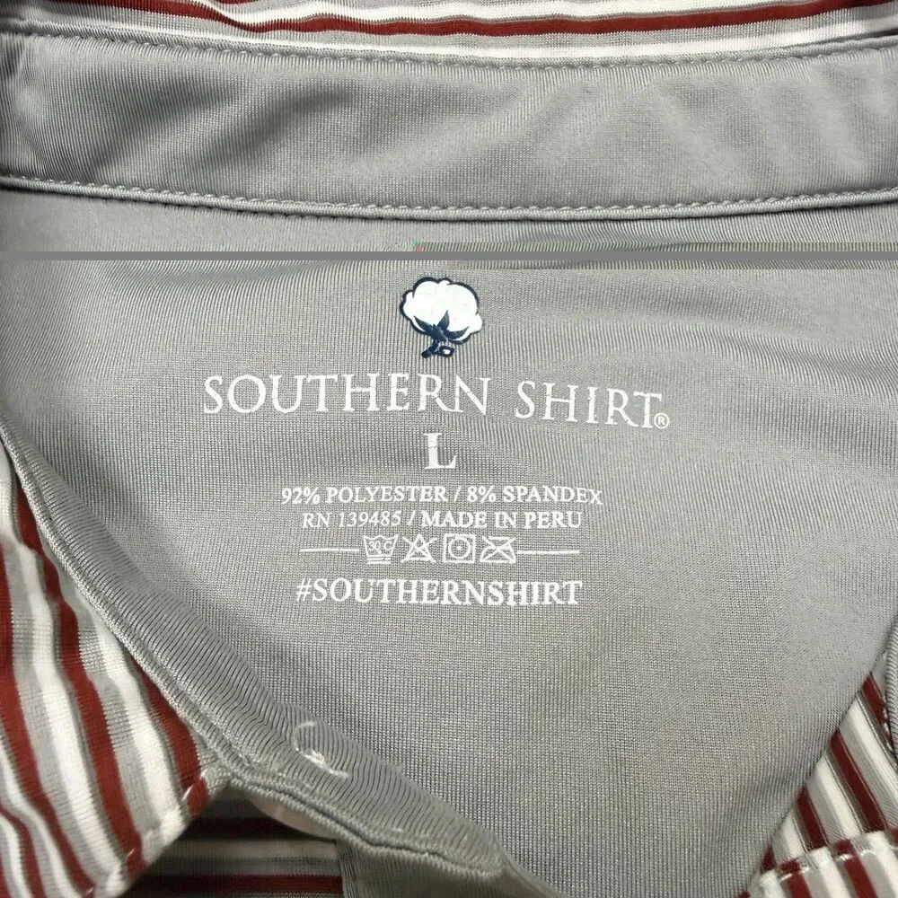 Lot of 2 Southern Tide Men's Large The Skipjack Polo Short Sleeve Stripes